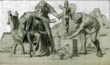 Dreifacher Entwurf zum Fries des Hauses Pringsheim