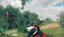 Preußischer und franz&ouml;sischer Soldat im Gefecht