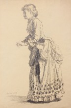 Malvina von Werner in einem Kleid mit Cul de Paris