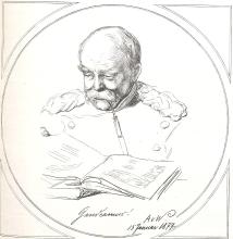 Fürst Bismarck im Gaudeamus lesend