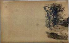 Studie mit Baum und H&uuml;tte