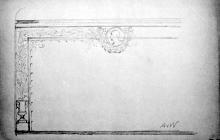 Ornamentierter Rahmen mit Medaillon (Wandentwurf?)