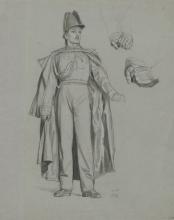 Stehender Uniformierter und Hände (Figur zu Friedrich Wilhelm III.)