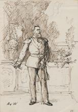 Kronprinz Friedrich Wilhelm, stehend vor Landschaft