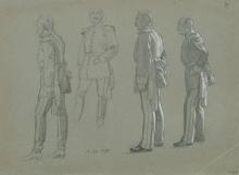 Vier männliche Figuren in Uniform