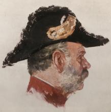 Kopfbild des Oberstallmeisters Fedor von Rauch mit Zweispitz