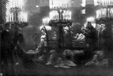 Aufbahrung der Leiche Kaiser Wilhelms im Dom, Farbenskizze