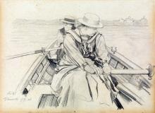 Ruderpartie auf dem Wannsee (Hildegard und Lilli von Werner)