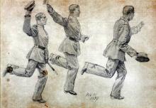 Drei laufende Kadetten