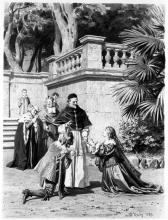 Innocentius XI. segnet Werner und Margaretha, Illustration zu <cite>Der Trompeter von Säckingen</cite> von Joseph Victor von Scheffel