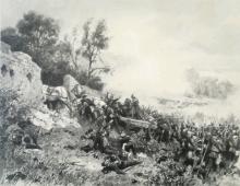 Einbringung von zwei feindlichen Geschützen bei Bougival im Gefecht bei Bougival