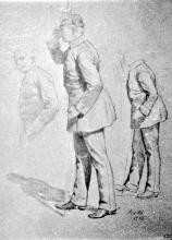 Prinz Eitel Friedrich und zwei weitere Uniformierte