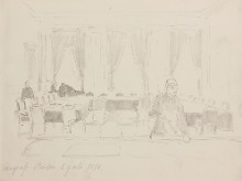 Der Sitzungssaal im Reichskanzlerpalais mit einem t&uuml;rkischen Delegierten