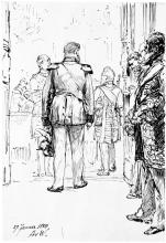 Hofball mit Rückenansicht des Kaisers