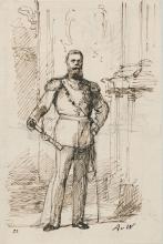 Kronprinz Friedrich Wilhelm, stehend vor Säulenarchitektur