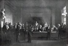 Trauerfeier der Akademie der Wissenschaften für Kaiser Wilhelm I. (22. März 1888), Entwurf für ein nicht ausgeführtes Wandbild im Sitzungssaal der Akademie der Wissenschaften