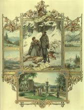 Albumblatt für die Hauschronik der Herzogin Alexandrine von Sachsen-Coburg-Gotha, gewidmet ihrem Gemahl, Herzog Ernst II., zur silbernen Hochzeit, das Jahr 1857 betreffend