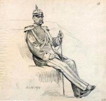 Figur zu dem in seiner Kutsche sitzenden Kaiser Wilhelm I.