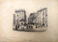 Ansicht von Barcelona (Kopie nach Holzstich von Bertrand, 1857)