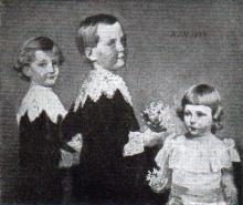 Die Prinzen Eitelfritz, Wilhelm und Adalbert von Preußen
