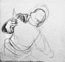 Handstudie mit Schriftst&uuml;ck