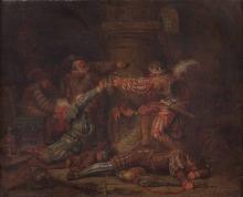 Zechende Soldaten in einem Weinkeller (Zechende Landsknechte) (nach Shakespeare)