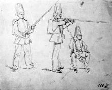 Soldaten am Gewehr