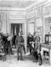 Der Kronprinz empfängt General Hann von Weyhern in Versailles