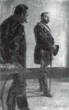 Stehender und an einen Tisch gelehnter Uniformierter (Modellstudie zu Kronprinz Friedrich Wilhelm und dem französischen Militärarzt)