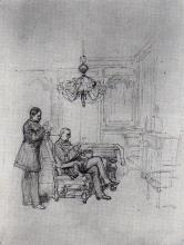 Kompositionsskizze zu dem Bild <cite>Graf Moltke in seinem Arbeitszimmer in Versailles</cite>