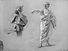 Soldat und Gewandstudie