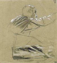 Männliche Gewandstudie (Oberkörper im Verlorenen Profil)