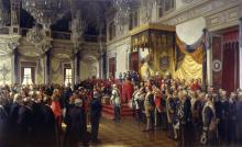 Die Eröffnung des Reichtstags im Weißen Saal des Berliner Schlosses durch Wilhelm II. (25. Juni 1888)