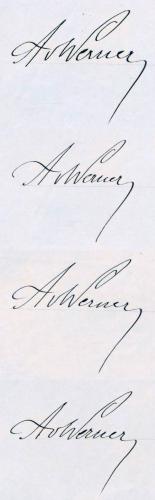 Vier Unterschriften von Anton von Werner(Collage)