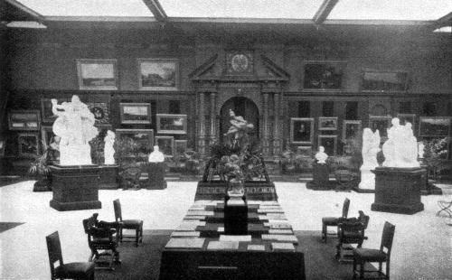 Unbekannt - Saal der deutschen Kunstabteilung auf der Weltausstellung in Paris 1878