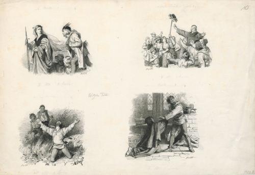 Vier Illustrationen zu <cite>Wilhelm Tell</cite> von Friedrich Schiller